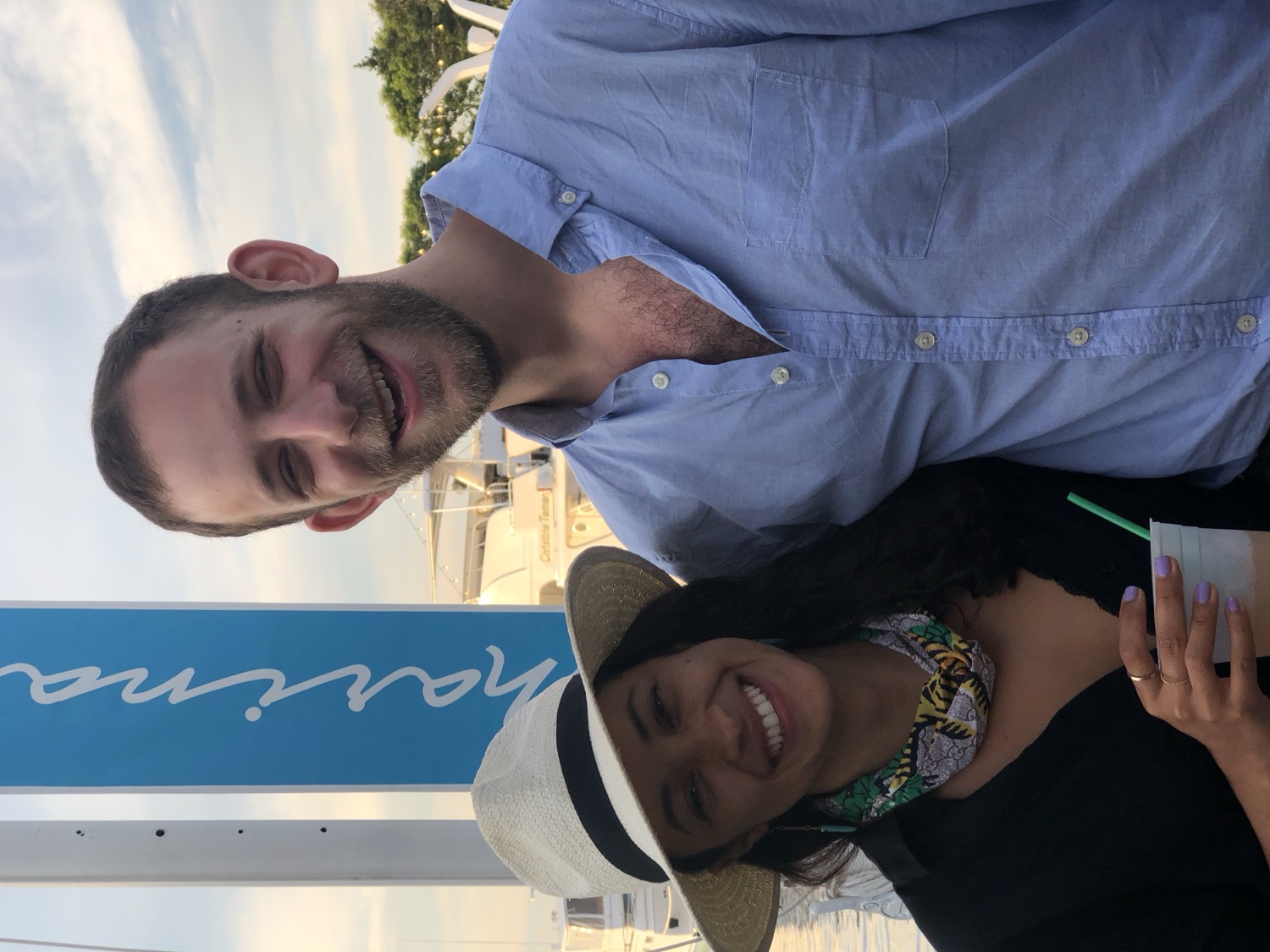 Salma and Eric on the marina dock at Fire Island