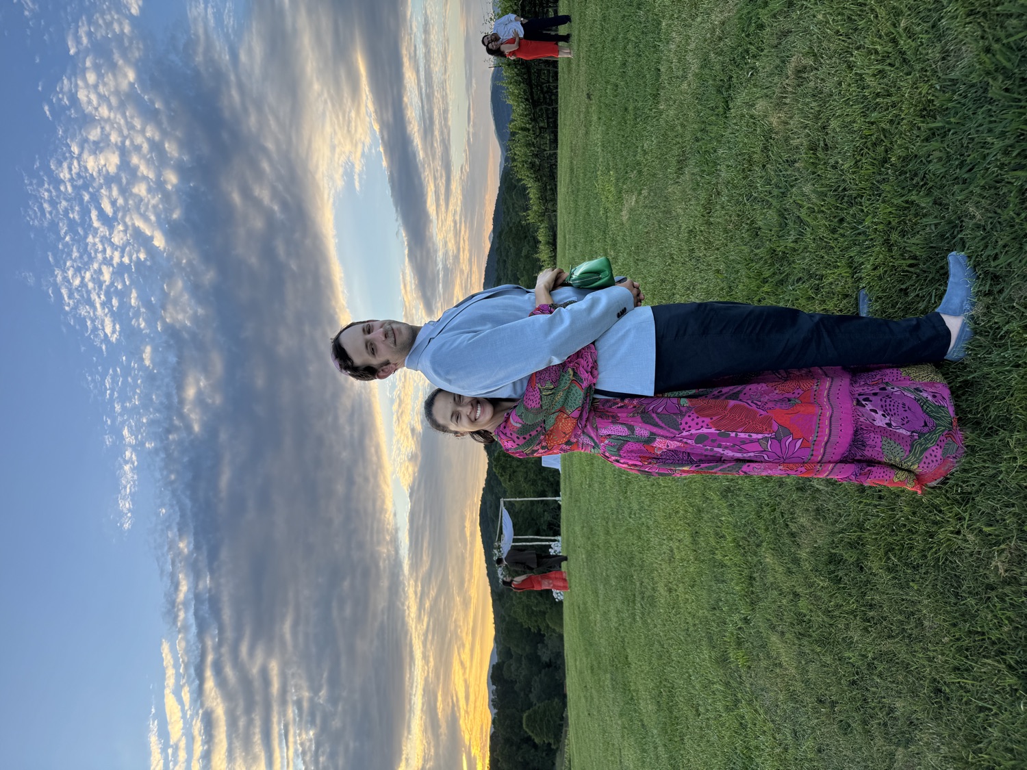 Salma and Eric at a wedding in Georgia at sunset