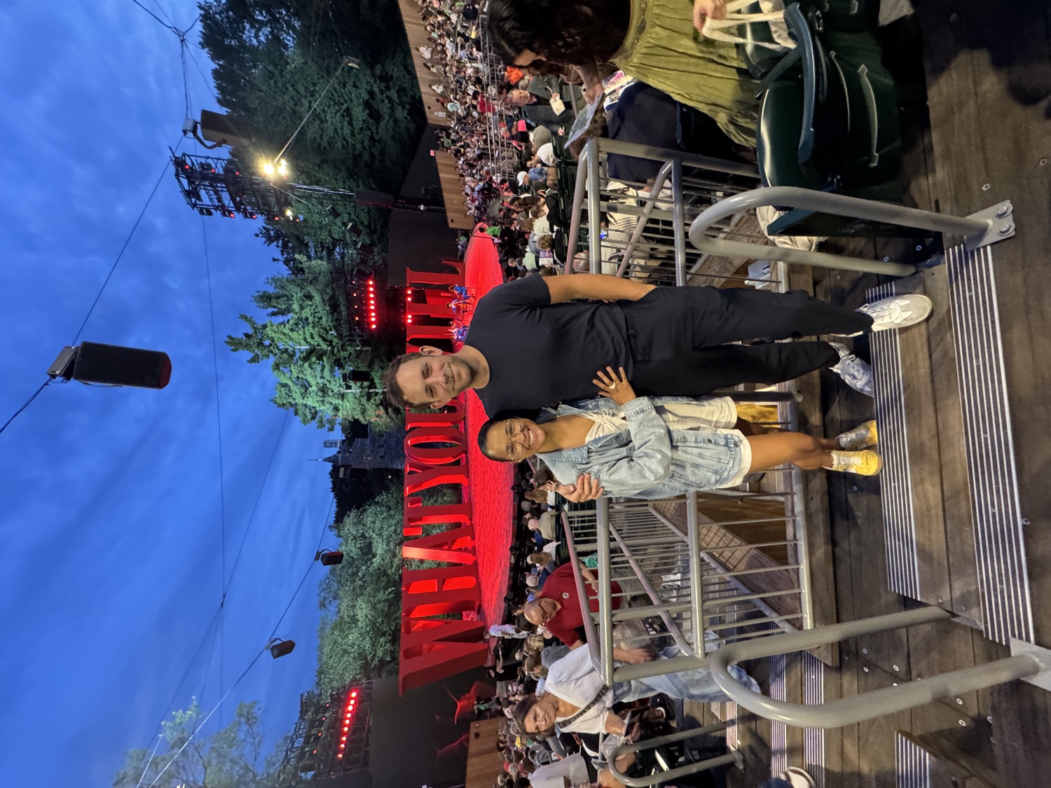 Salma and Eric at the Delacorte Theater
